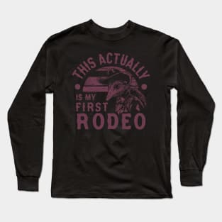 This Actually Is My First Rodeo Possum T Shirt, Funny Western Cowboy Long Sleeve T-Shirt